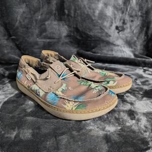 Clarks Mens Higley Tie Sand Floral Slip On Shoe Size Men's US 10